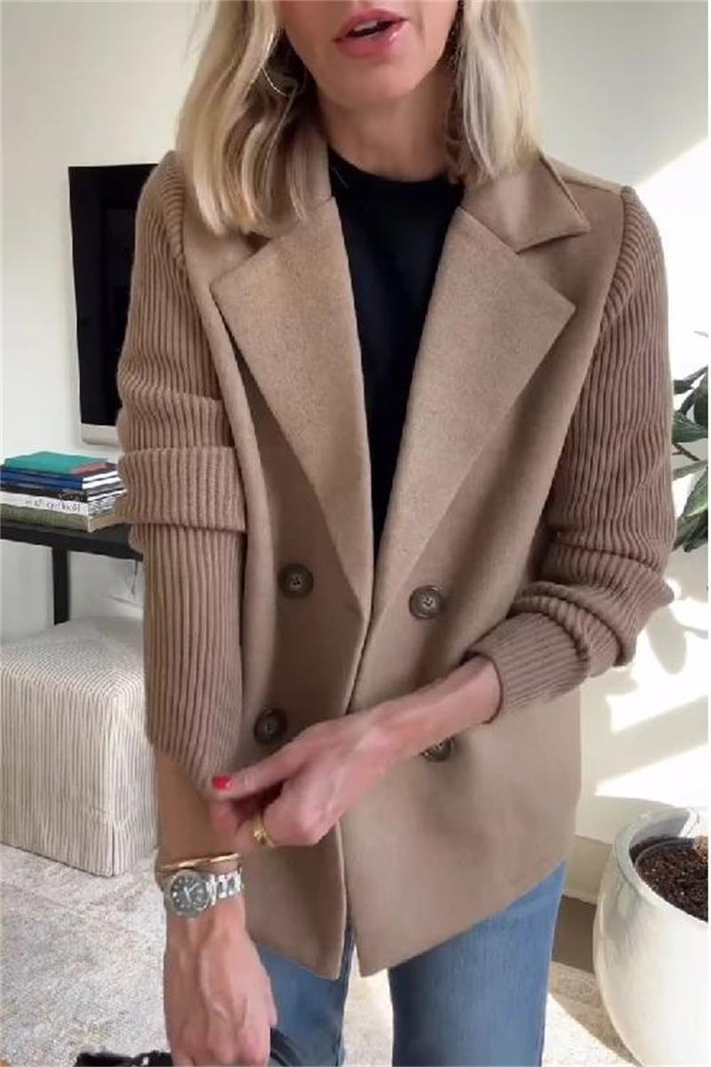 Finlee – Patchwork Sleeve Casual Coat