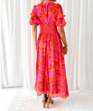 Aria – Maxi Dress in Rose Design