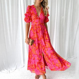 Aria – Maxi Dress in Rose Design