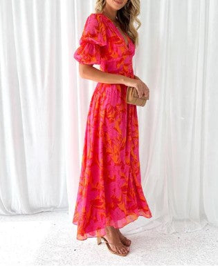 Aria – Maxi Dress in Rose Design