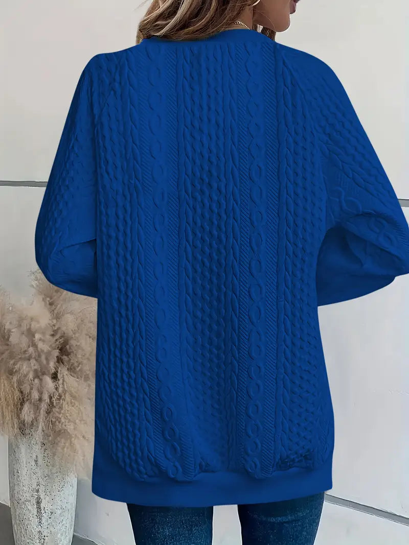 Harper – Quilted Cable Knit Sweatshirt