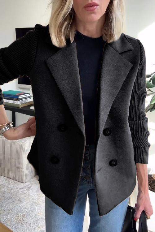 Finlee – Patchwork Sleeve Casual Coat