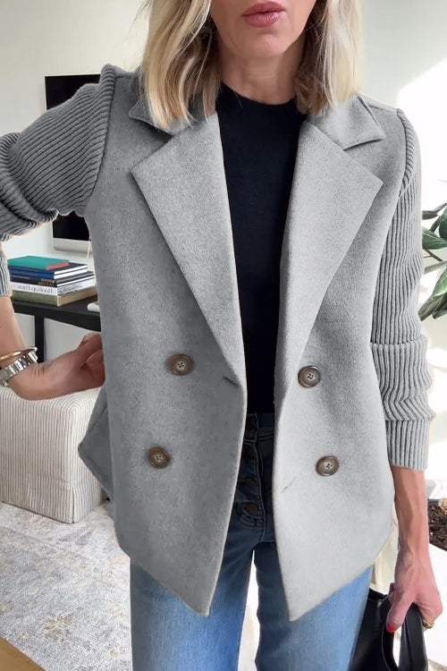Finlee – Patchwork Sleeve Casual Coat