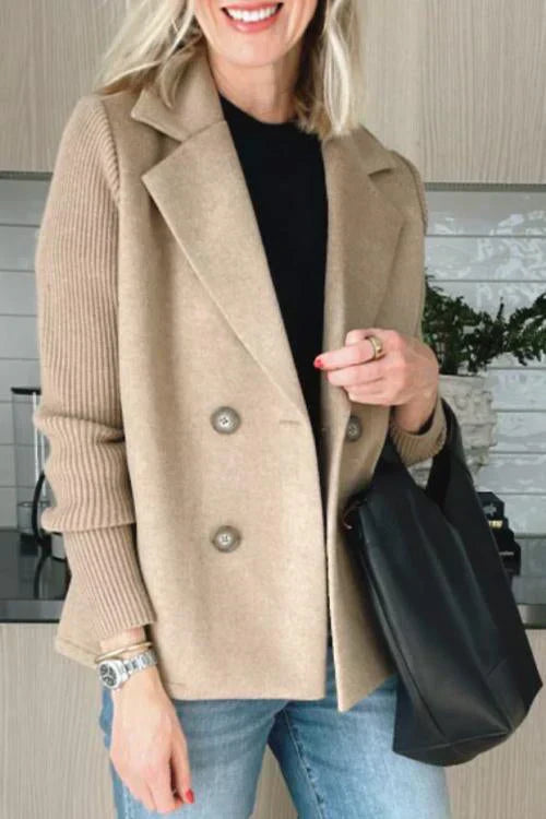 Finlee – Patchwork Sleeve Casual Coat