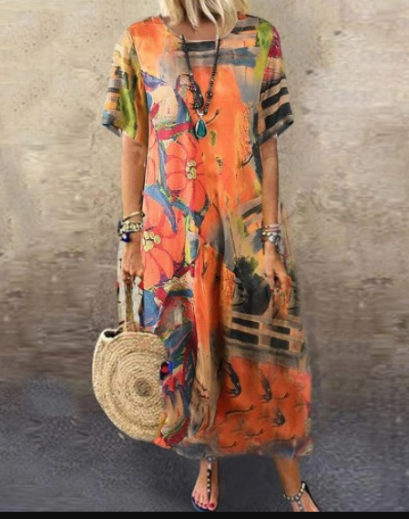 Mia – Orange Maxi Dress with Coordinating Jacket