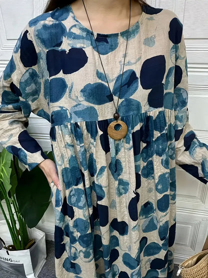 Boho Chic Floral Print Long Sleeve Maxi Dress