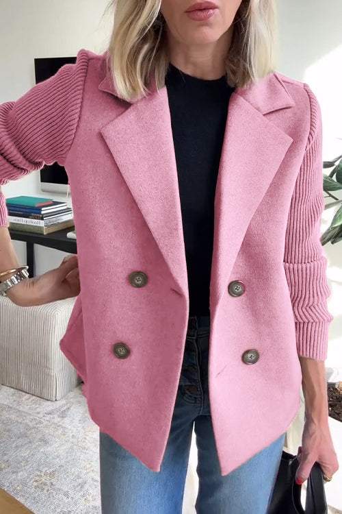 Finlee – Patchwork Sleeve Casual Coat
